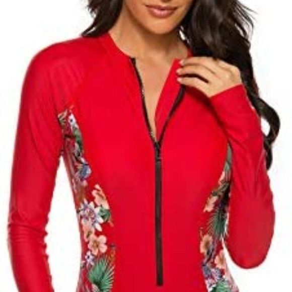 Womens Athletic Training Long Sleeve Swimsuit - Picture 4 of 7